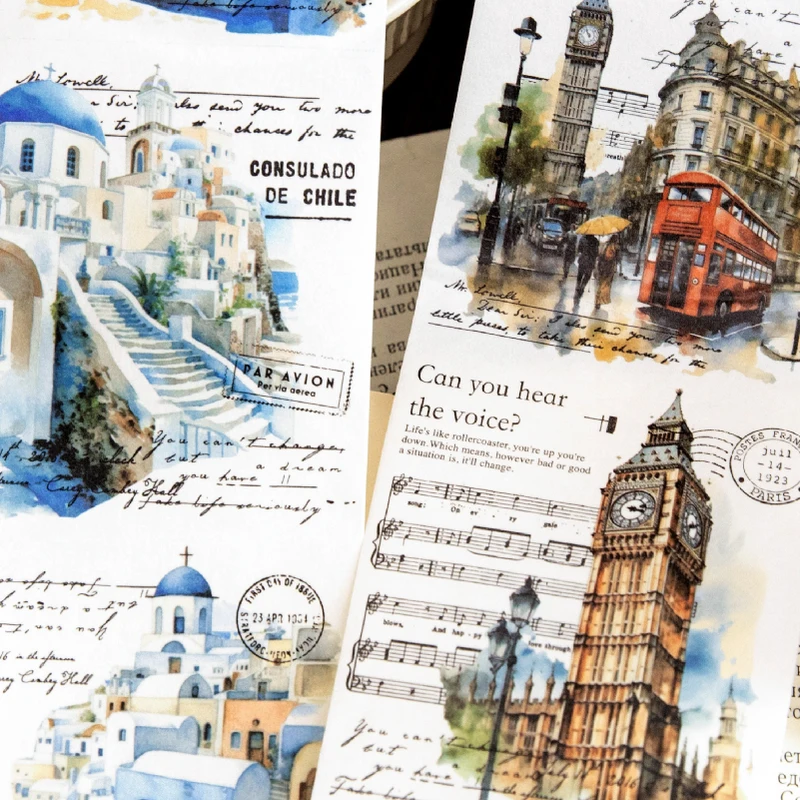 75mm*2m PET European architecture Washi Tape