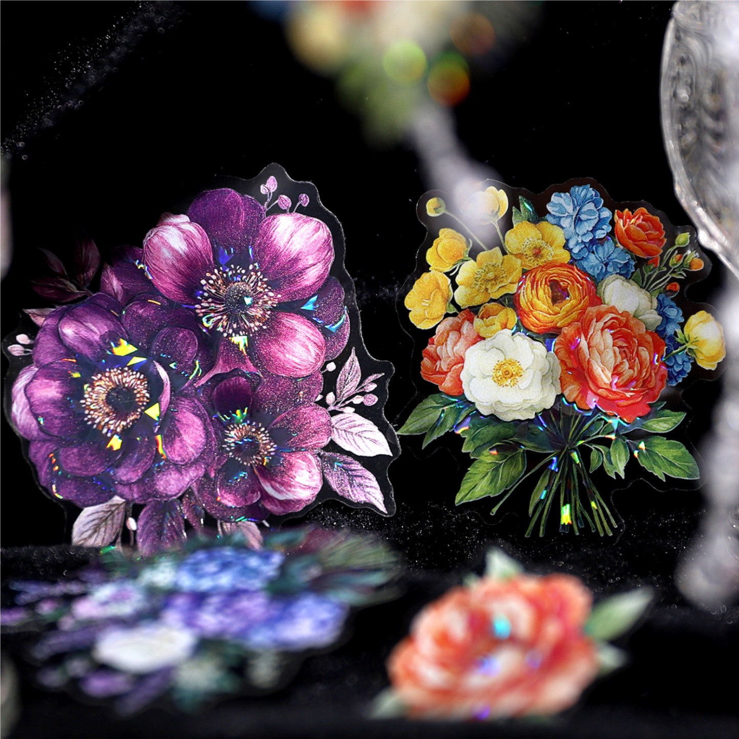 15Pcs/Pack Flower Theme PET Stickers
