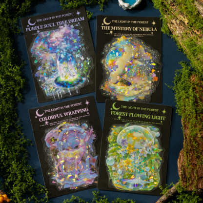 10 Pcs/Pack Forest Theme Shell Light PET Stickers