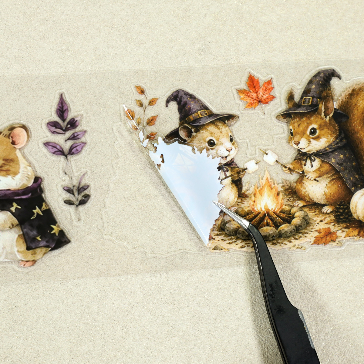 4 Rolls Halloween Autumn Maple Leaves Multi-Design PET Tape Set Box