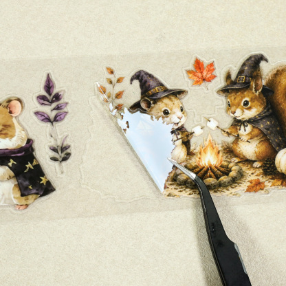 4 Rolls Halloween Autumn Maple Leaves Multi-Design PET Tape Set Box