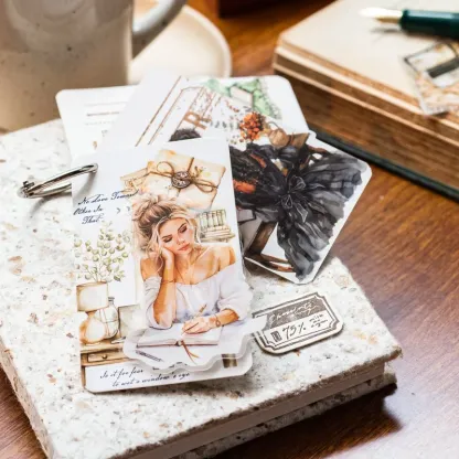 Planner's Daily Series Vintage Character Landscaping PET Sticker Creative DIY Journal Material Collage Stationery
