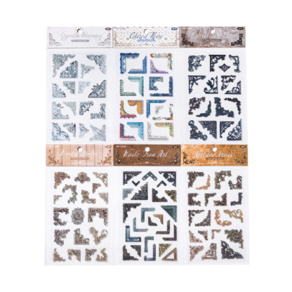 1Pcs/Pack Retro Embossed Frame Epoxy Sticker