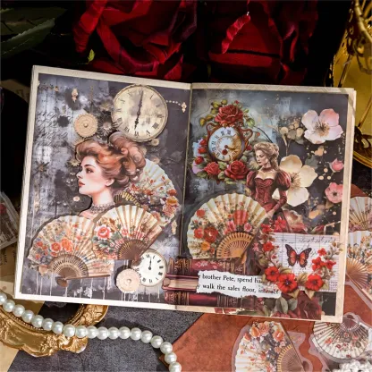 30 Vintage sheets bird cage fan discharge clock themed PET sticker
