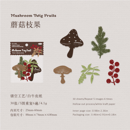 30Pcs Vintage Hollow Winter Theme Material Paper