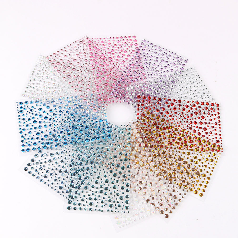5 Pcs/Set Colored Diamond Decorative Stickers