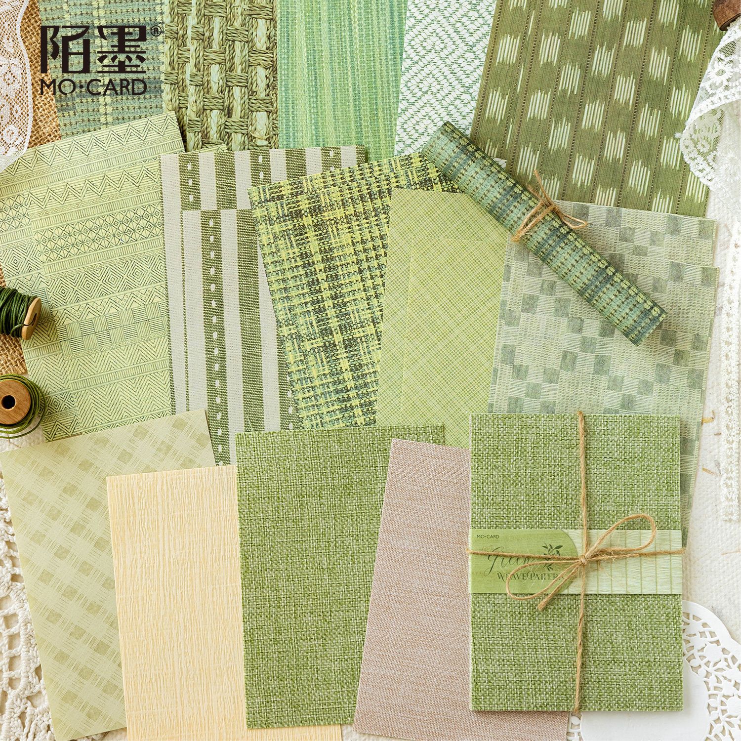 24Pcs/Pack Mixed Material Rattan Theme Material Paper