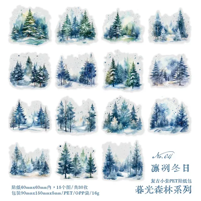 30pcs/Pack Forest Theme Stickers for Decorative Scrapbooking