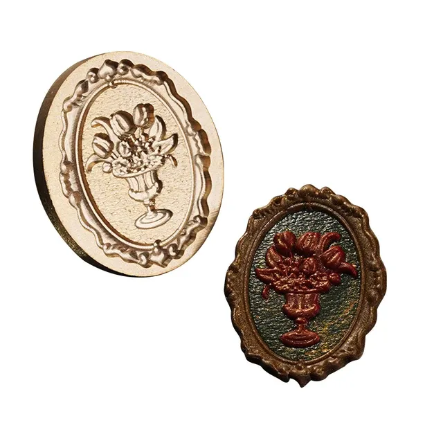 3D Embossed Wax Grain Seal Head Brass 25-30mm Vintage Stamp