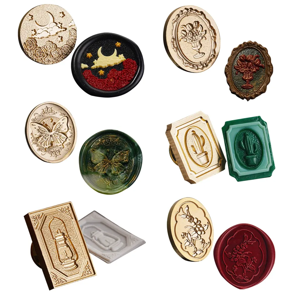3D Embossed Wax Grain Seal Head Brass 25-30mm Vintage Stamp