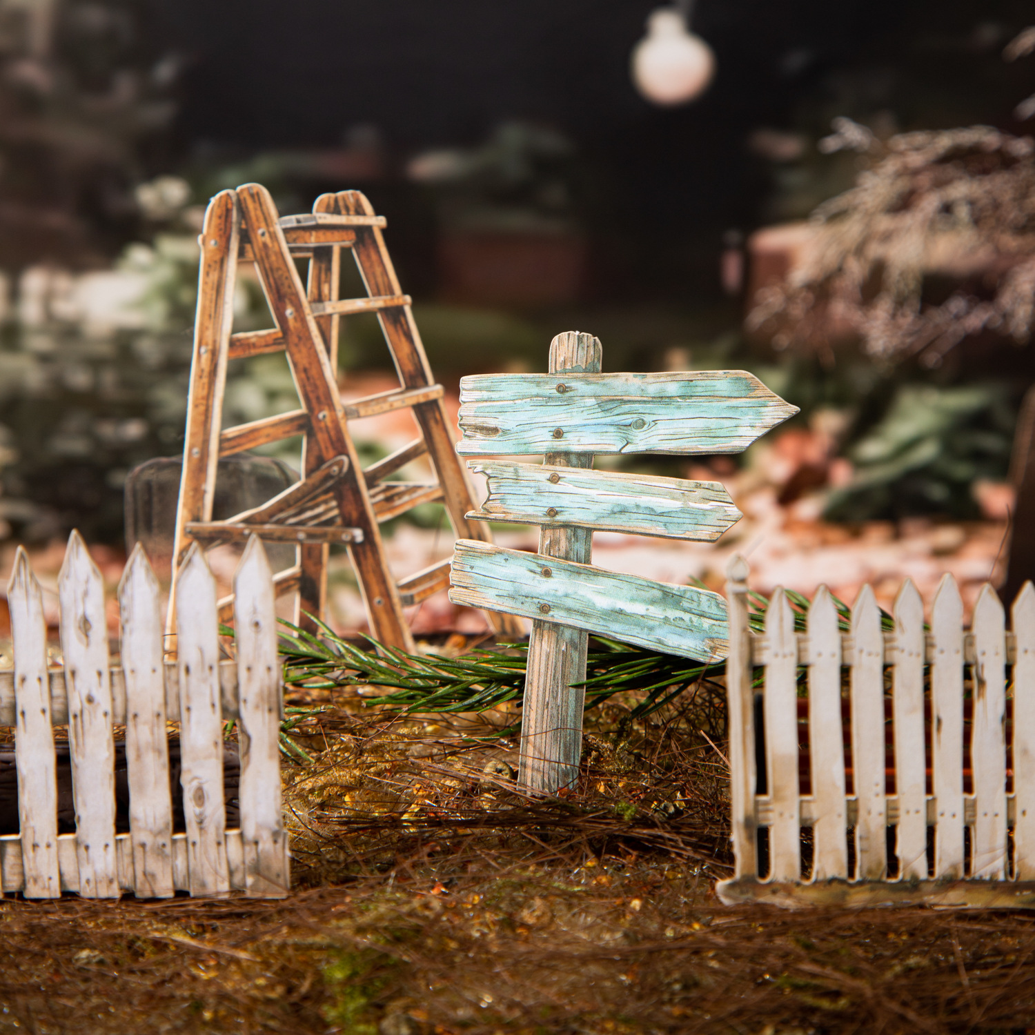 30Pcs/Pack Pre-cut Garden Fence Theme Hard Card Sticker