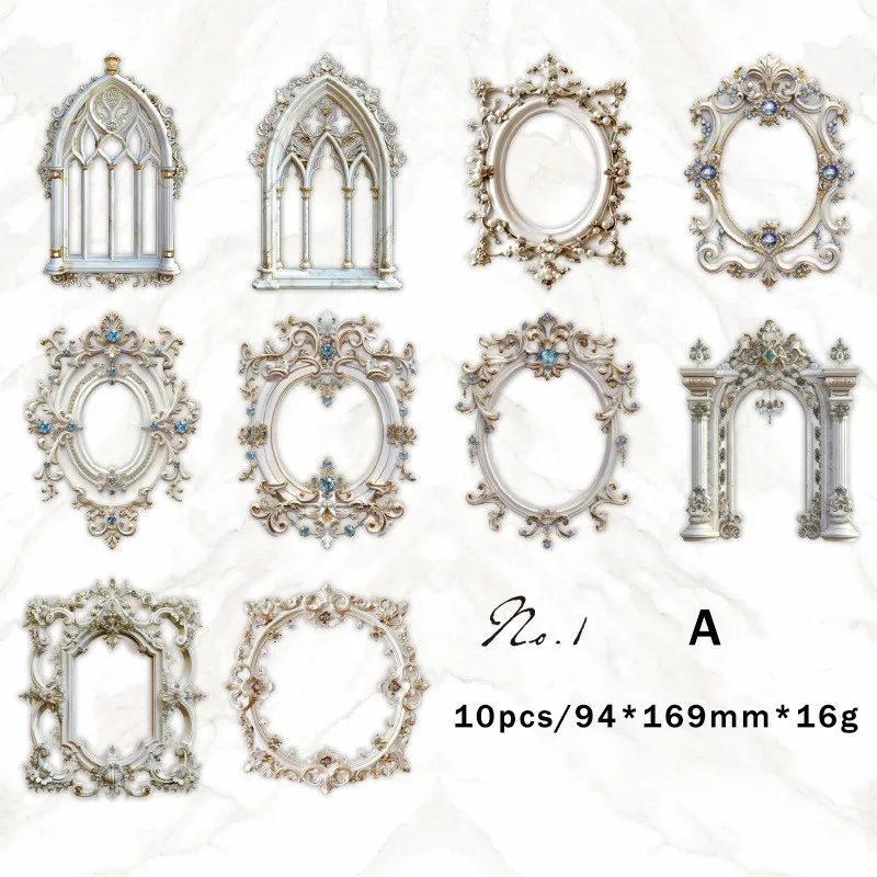 10 pcs/pack Vintage French Frame PET Stickers