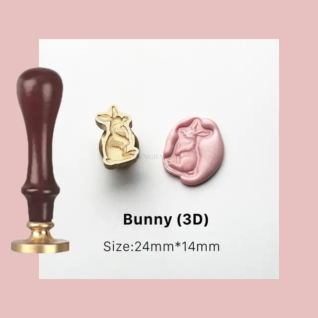 3D Butterfly Rose Flower Rabbit Embossed Wax Seal Stamp