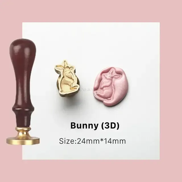 3D Butterfly Rose Flower Rabbit Embossed Wax Seal Stamp
