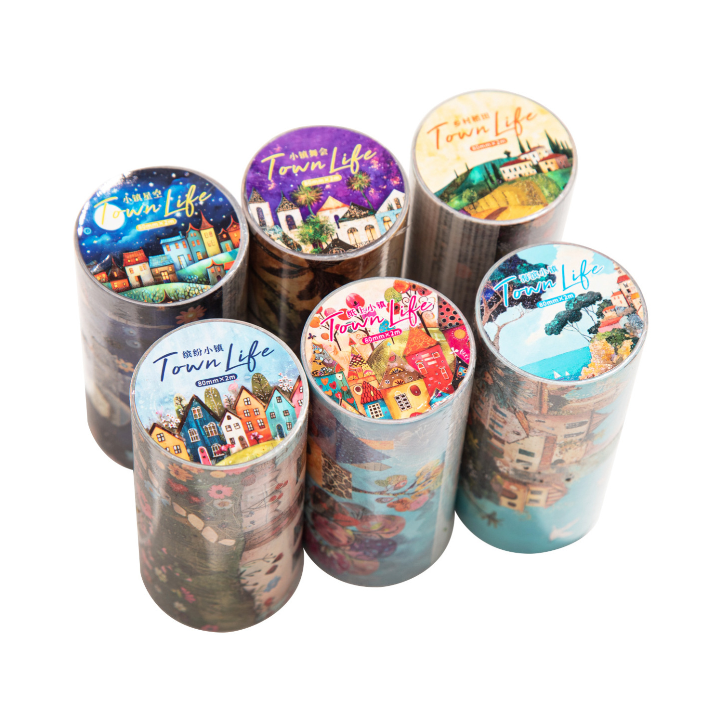 Small town life scenery Washi tape 3.15*78.74 inch