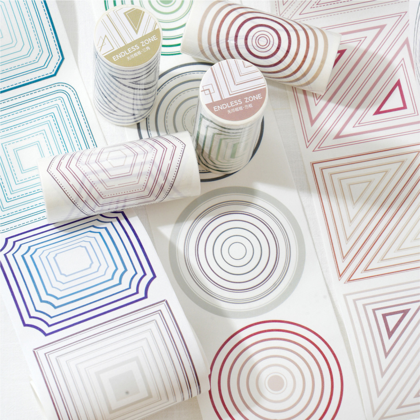Pre-cut polygon borders Journaling Washi Tape 3.54 inches * 78.74 inches