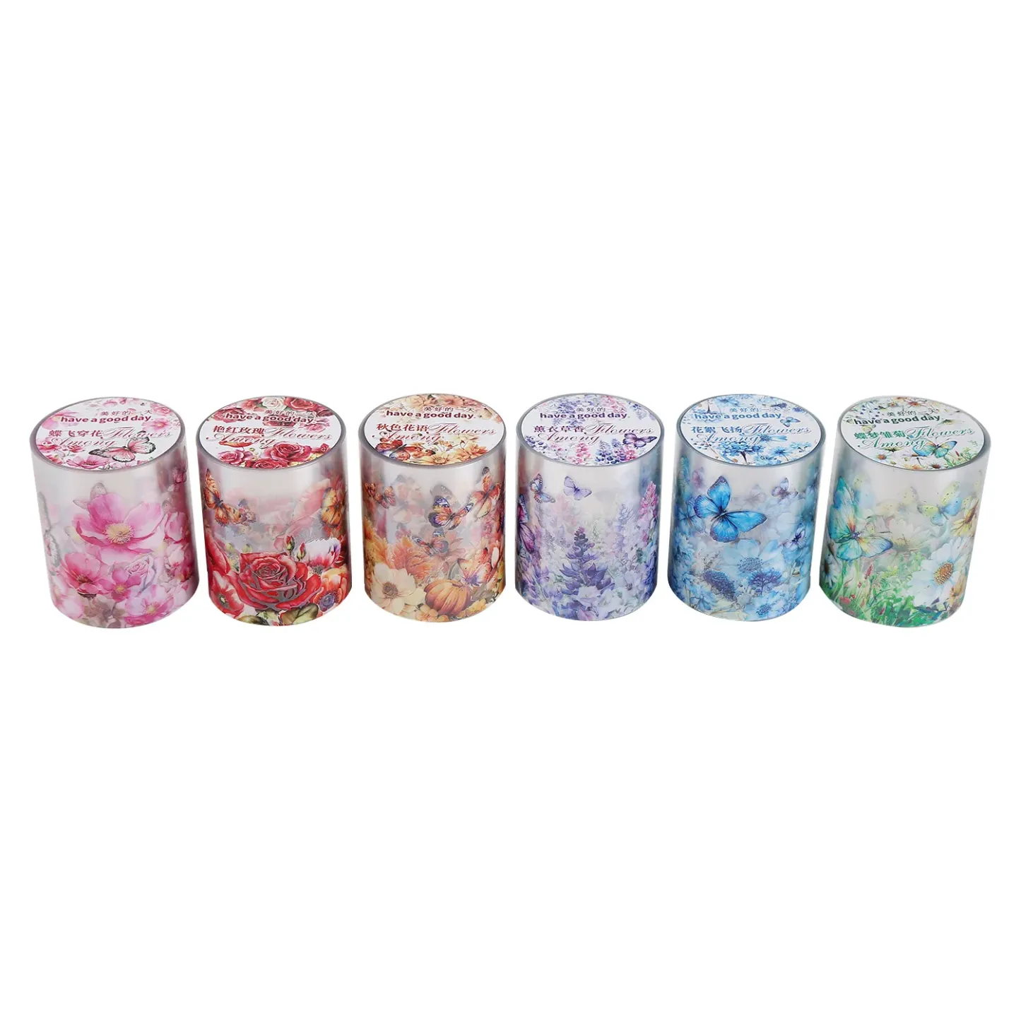 1 Pack DIY Holographic Flower Decorative Scrapbooking PET Tape