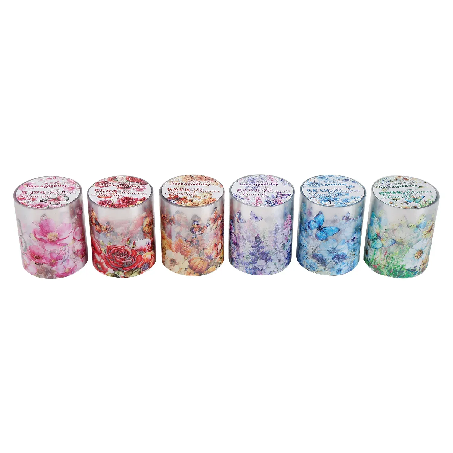 1 Pack DIY Holographic Flower Decorative Scrapbooking PET Tape