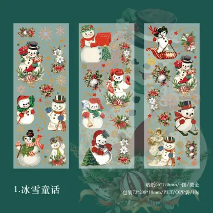 3pcs/lot Colourful Christmas Diary Planner Decorative Craft Stickers-JournalTale