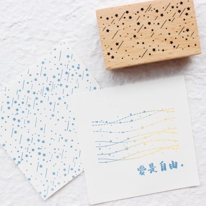 Moodtape Studio Coffee Starry Sky Bowknot Wooden Stamp