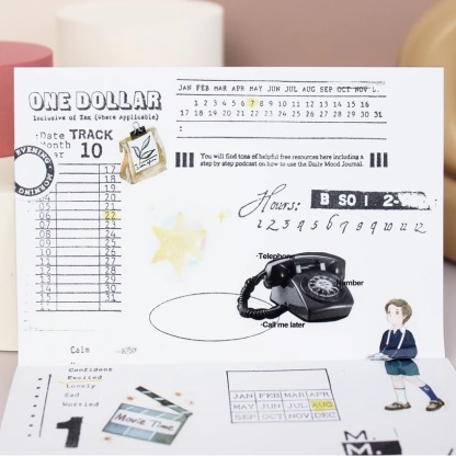 Moodtape Studio Film Calendar Label Set Rubber Stamp
