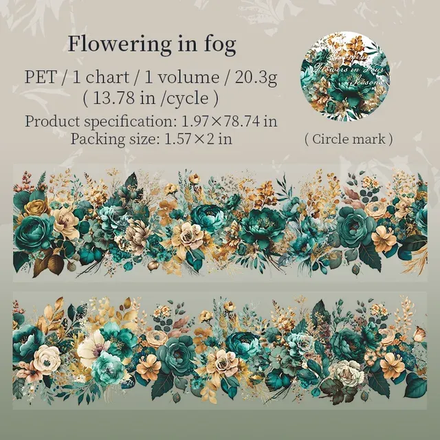 5x200cmFour Seasons Flower Theme PET Tape