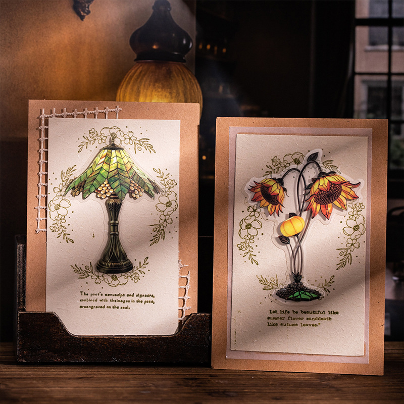 12Pcs Floral Lighting Theme PET Stickers