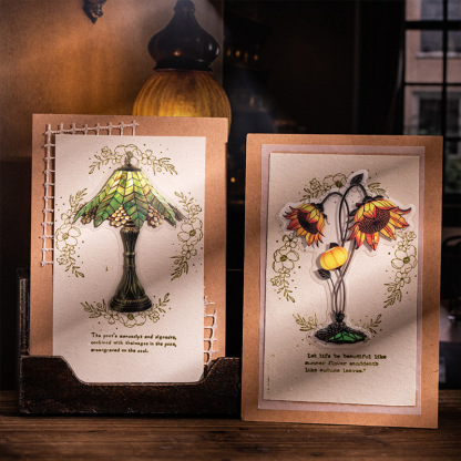 12Pcs Floral Lighting Theme PET Stickers