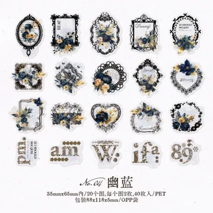 40pcs/1 lot Lace Frame Scrapbook Decorative Stickers