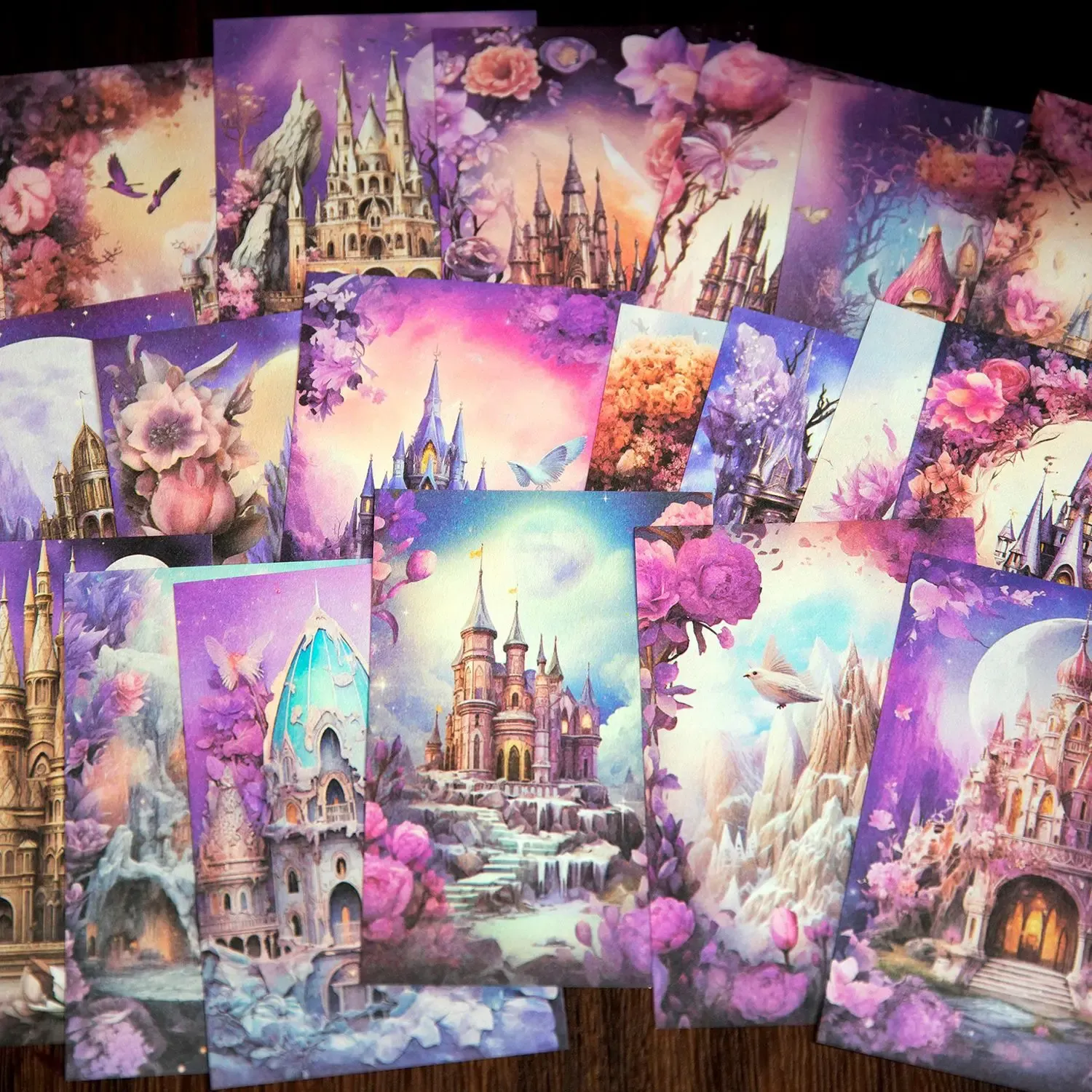 40pcs/lot Floral Fantasy Castle Theme Background Material Paper