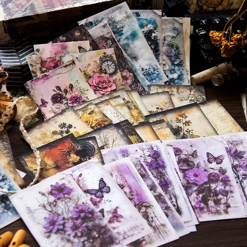40pcs/lot Memo Pads floating life and flowers Background Material Paper