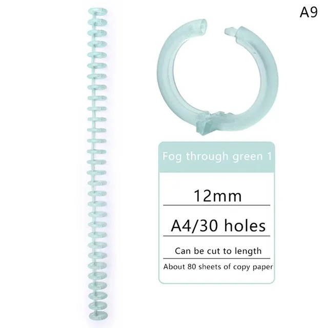 30 hole loose leaf plastic binding ring spiral ring binding for A4 paper notebooks