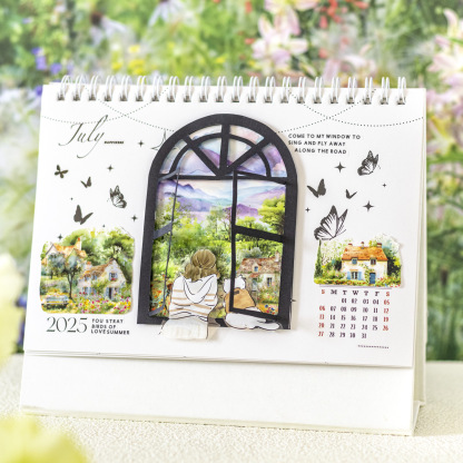 Clouds Mountains Garden House Elements PET Background Tape 1.57 inch * 78.74 inch