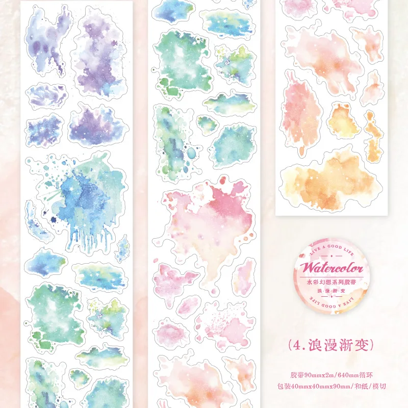 90mm x 2m Watercolor ink Washi tape