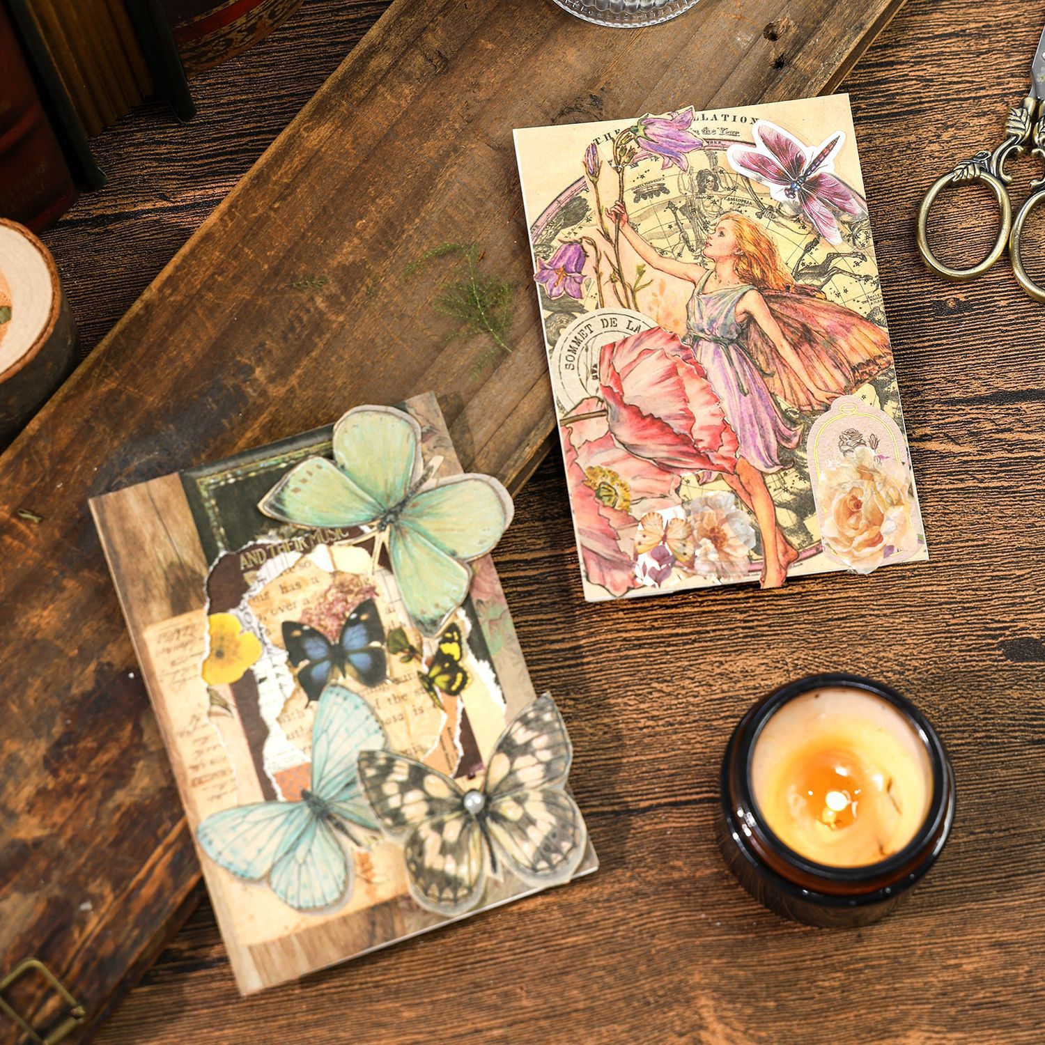 60Pcs Vintage Art Collage Elements Background Material Paper