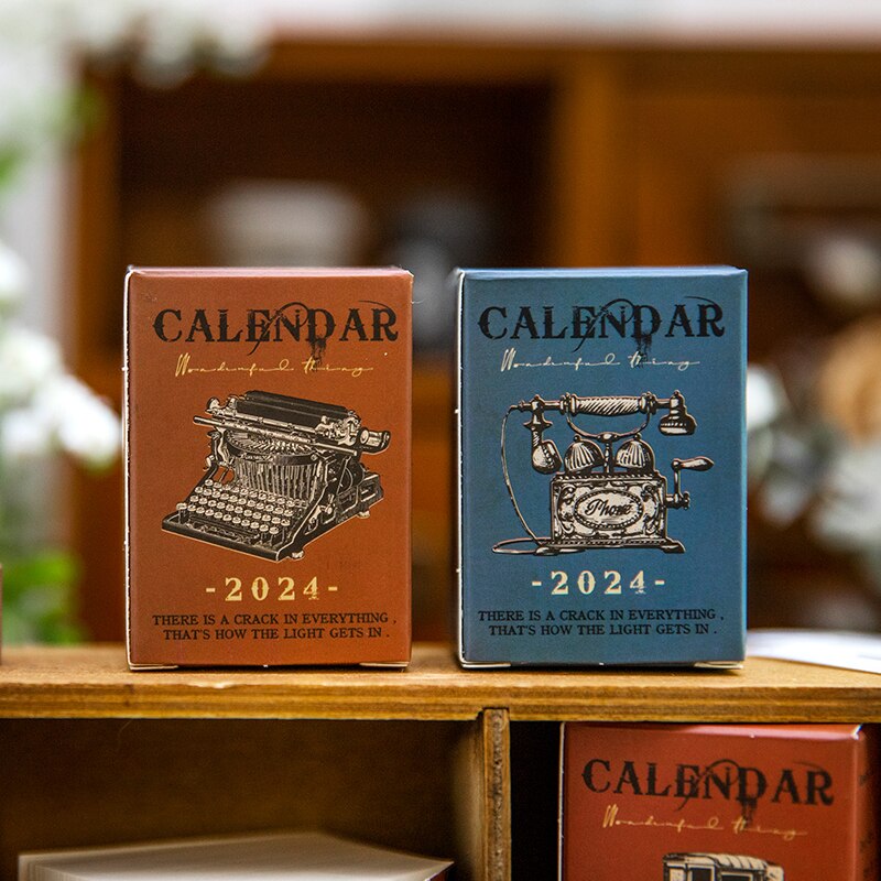 365 Days Desktop Calendar 2024 Mini Portable Calendar-JournalTale