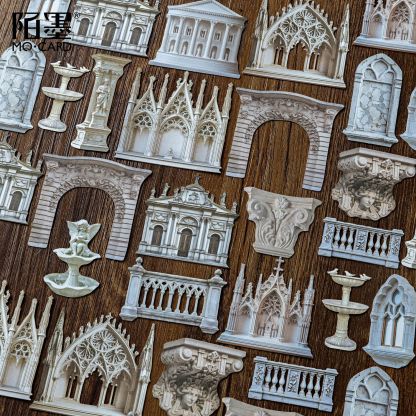 30Pcs/Pack Retro Stone Statue Theme Card Sticker