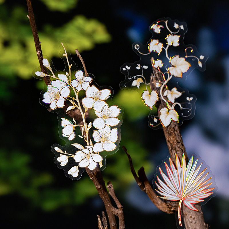 10pcs/Pack Flower Theme PET Stickers