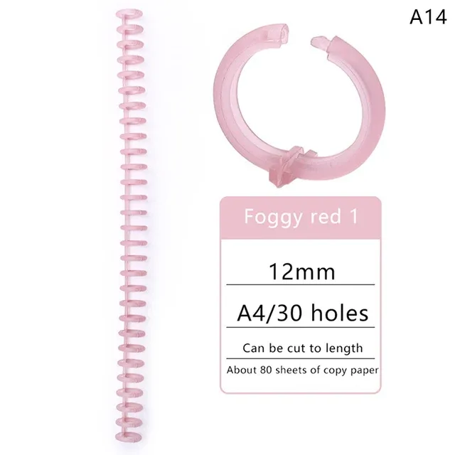 30 hole loose leaf plastic binding ring spiral ring binding for A4 paper notebooks