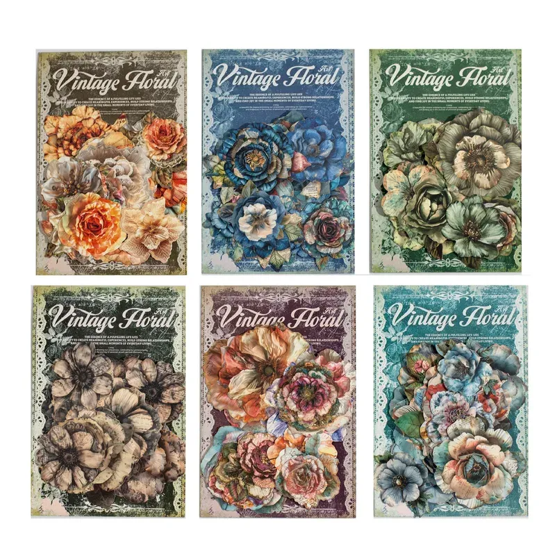 20 pcs/lot Vintage Flower Arrangement Stickers