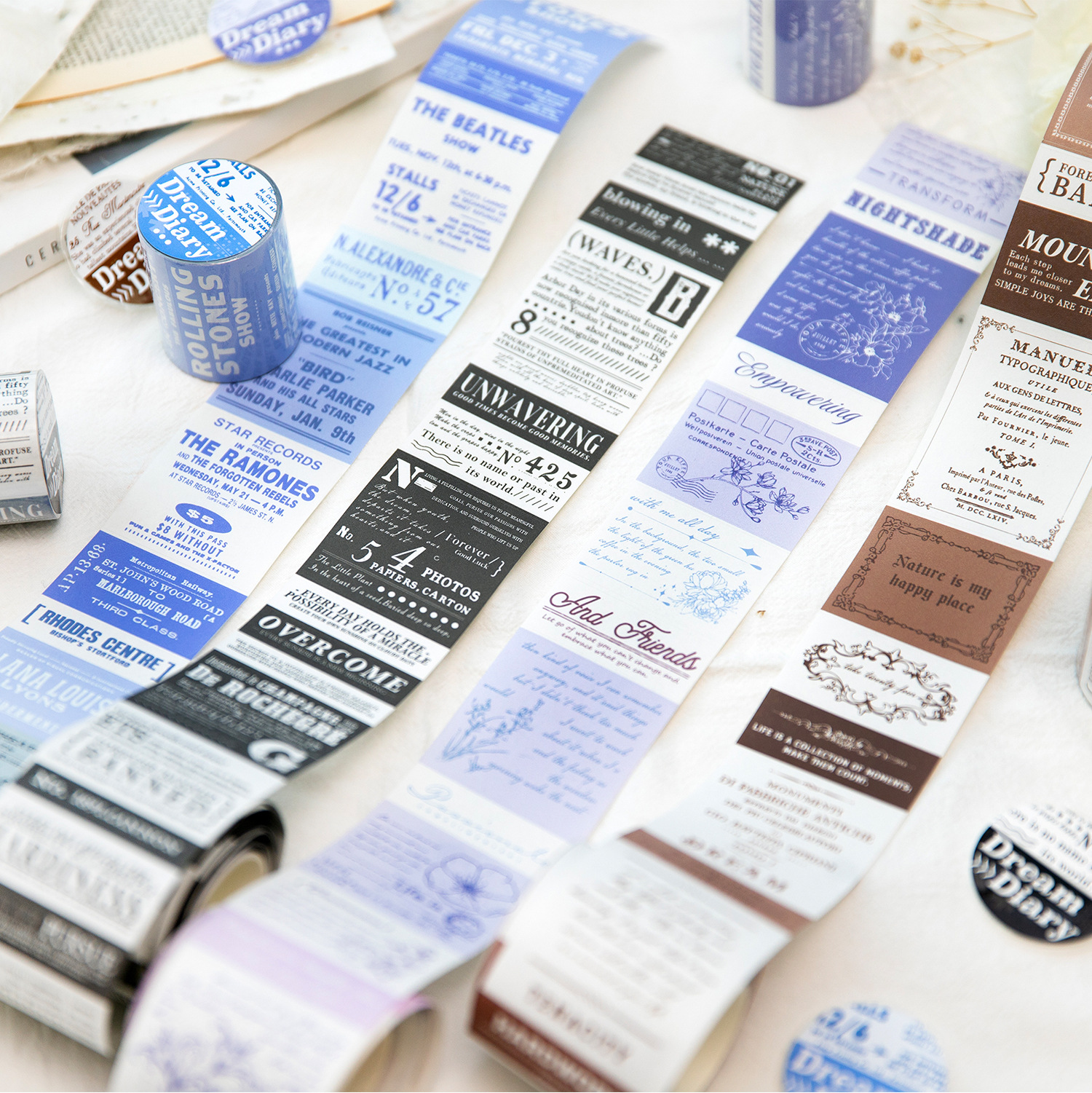 Vintage Text Phrase Labels Kraft Paper Tape - 1.97 inches * 78.74 inches