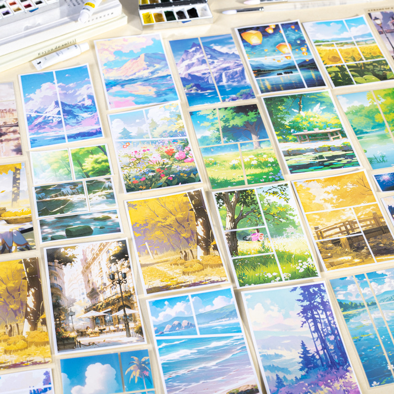 30Pcs/Pack Landscape Theme PET Stickers