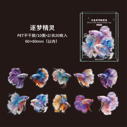 20Pcs Undersea Ocean Fish Theme PET Sticker