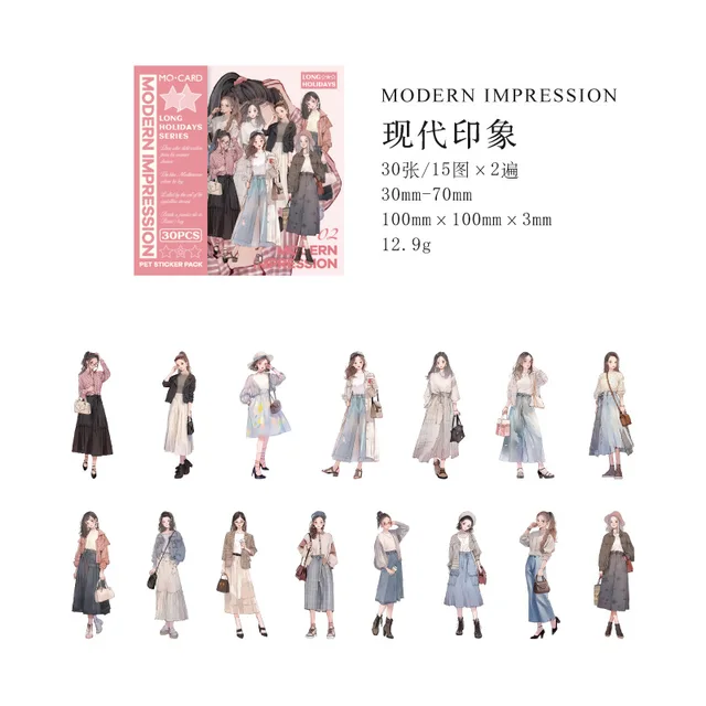 30pcs/lot holidays Girls Scrapbook Stickers-JournalTale