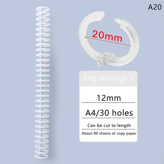 30 hole loose leaf plastic binding ring spiral ring binding for A4 paper notebooks