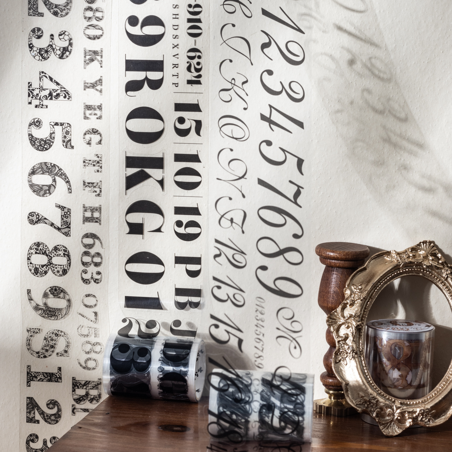 Pre-cut numbers lettersthemes PET Tape 2.17*78.74 inch