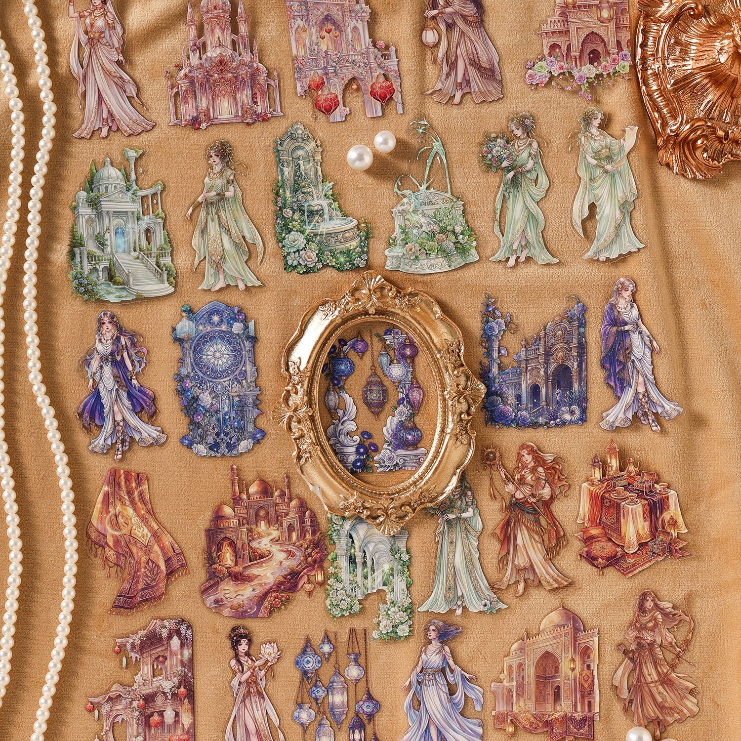 10Pcs Vintage Royal Court Characters PET Stickers