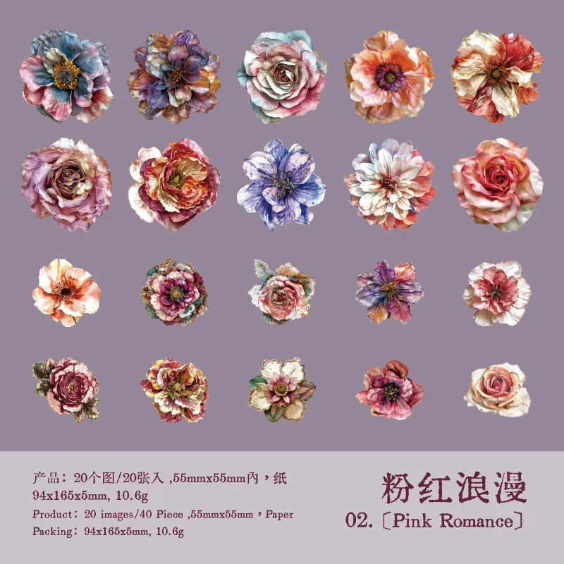 20 pcs/lot Vintage Flower Arrangement Stickers