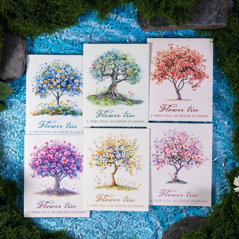 10 Pcs/pack Floral And Tree Landscaping Sticker