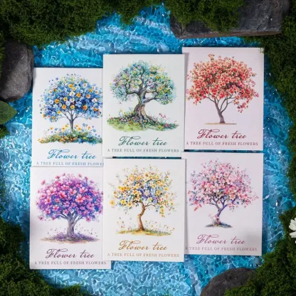 10 Pcs/pack Floral And Tree Landscaping Sticker